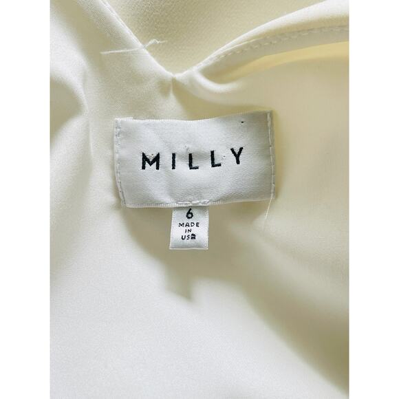 Milly Asymmetrical Color block Shift Dress Neutral Cream Tan - Picture 4 of 11